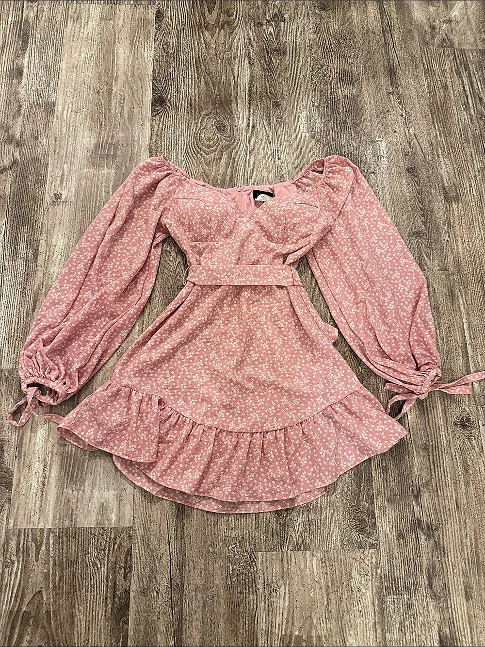 B.DARLIN Floral Mini Dress Pink & White Size Small Like New